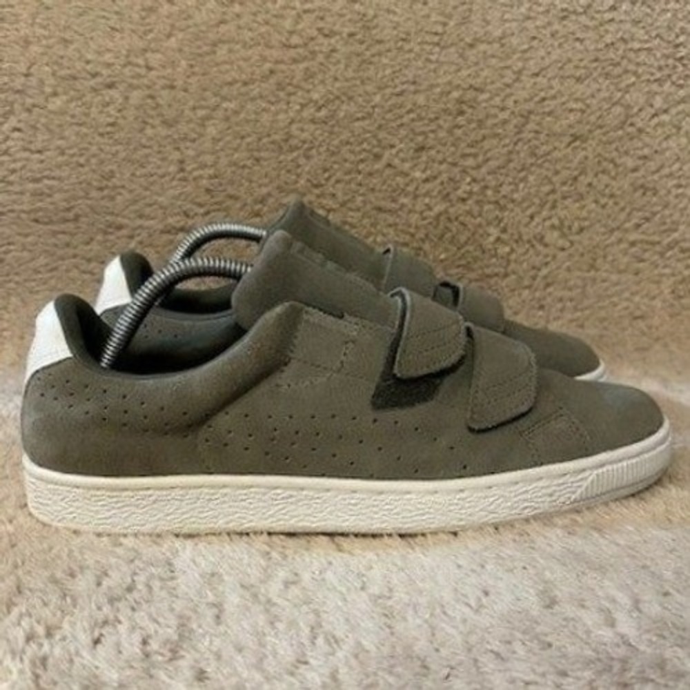 Puma Basket Classic Strap Olive Green Hook & Loop‎ Sneakers 362568-03 Mens 9